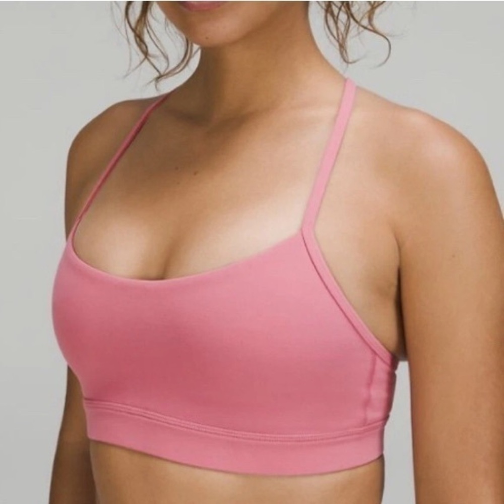 Lululemon Flow Y Adjustable Bra *Light Support, A–C Cups Pink Blossom Size 8